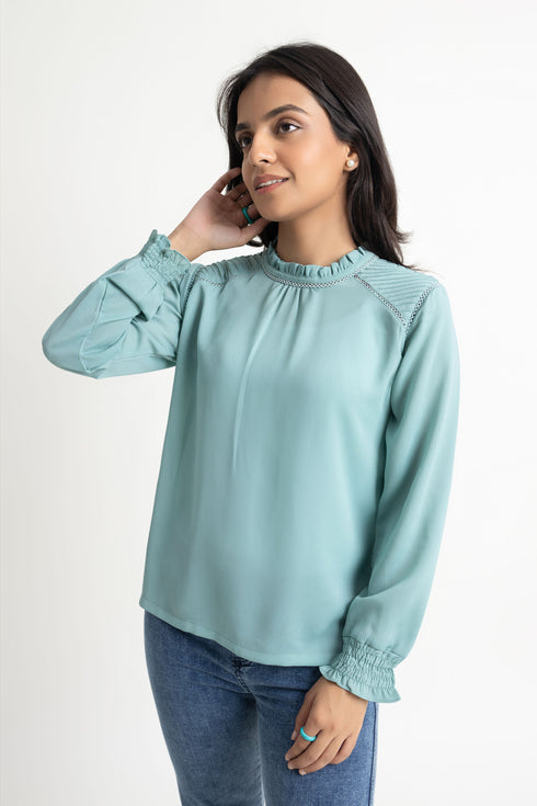 Aqua Georgette Top